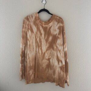 Show Me Your MuMu Neutral Tie-Dye Crewneck Sweater — Tan & Cream